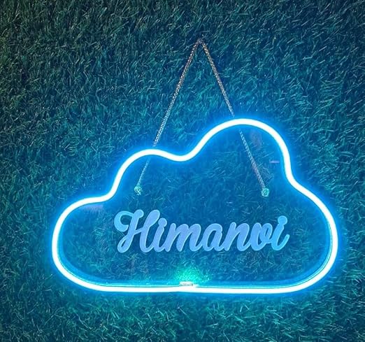 Custom LED Name Neon Light |Personalized Neon LED GIft |Customize Light Gift| Neon Customized Name Sing Board Custom Neon Sing Light For Birthday Personalized Gifts Gf Bf Kids Return Gifts (Cloud)