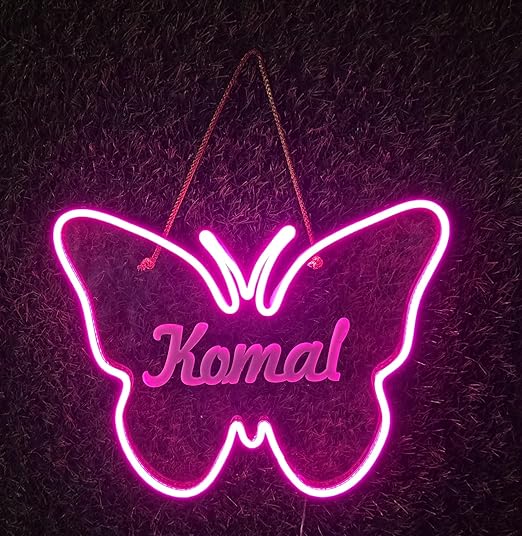 Custom LED Name Neon Light |Personalized Neon LED GIft |Customize Light Gift| Neon Customized Name Sing Board Custom Neon Sing Light For Birthday Personalized Gifts Gf Bf Kids Return Gifts (Butterfly)